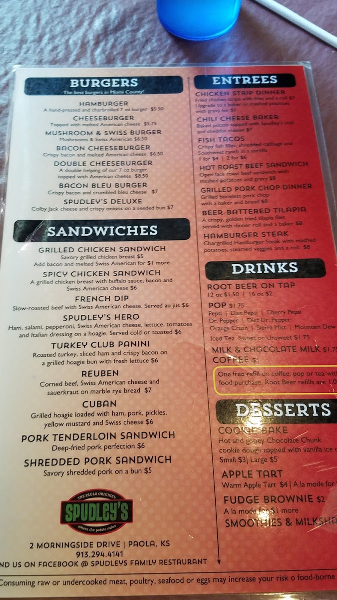 Menu Spudley's Family Restaurant-6